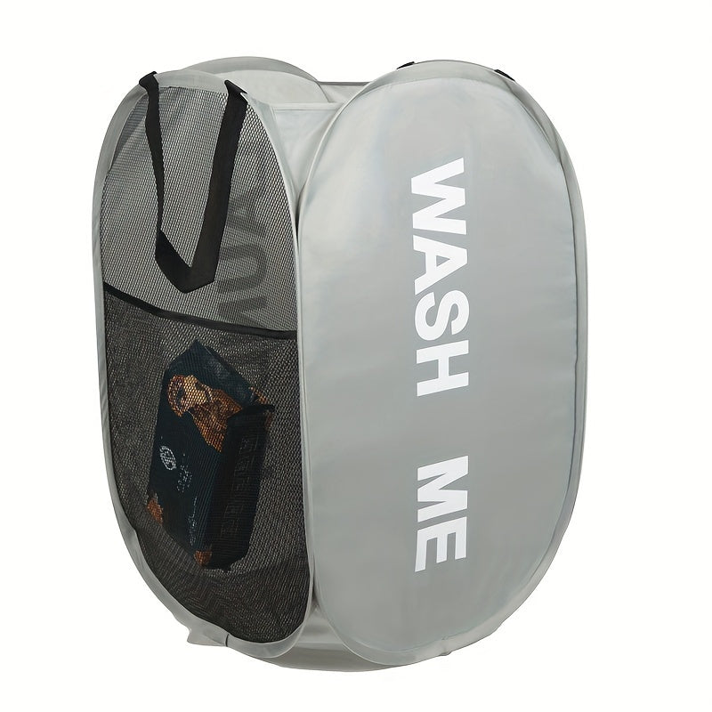 1pc Cesto de ropa plegable, cesta de ropa portátil con asas, contenedor de almacenamiento que ahorra espacio para la organización del hogar, estilo deportivo y de ocio versátil, ideal para decoración de baños, dormitorios y dormitorios.