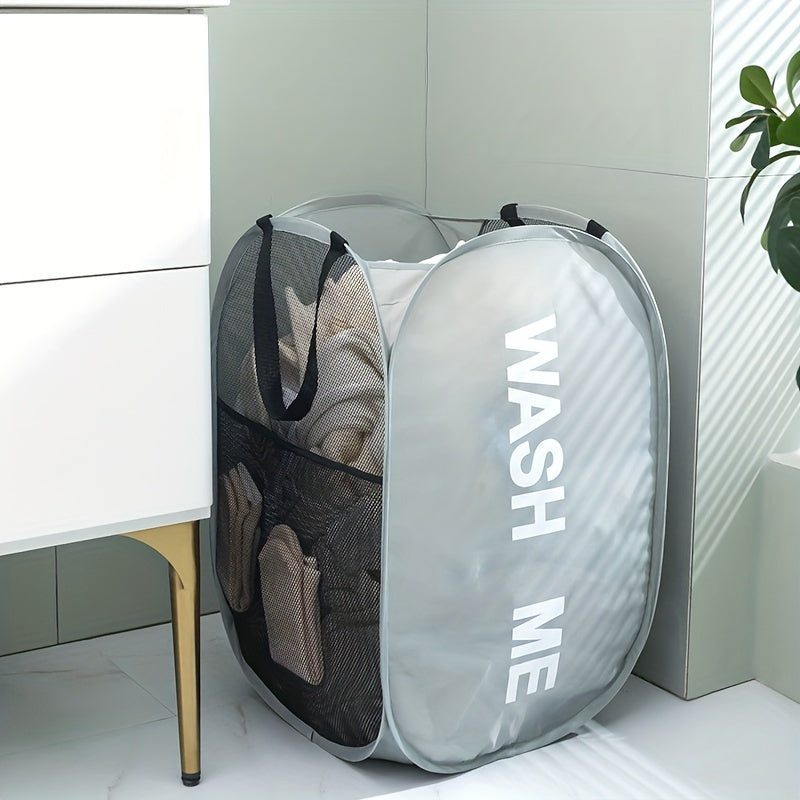 1pc Cesto de ropa plegable, cesta de ropa portátil con asas, contenedor de almacenamiento que ahorra espacio para la organización del hogar, estilo deportivo y de ocio versátil, ideal para decoración de baños, dormitorios y dormitorios.