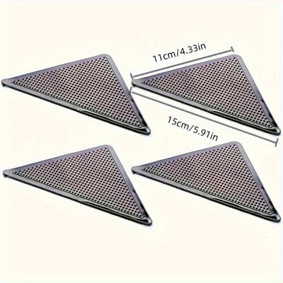 Juego de 8 Piezas de Fijadores para Alfombras Reutilizables y Lavables - Pegatinas Antideslizantes para Alfombras, Cinta Adhesiva Doble Cara, Garantizando una Decoración Estable en el Hogar