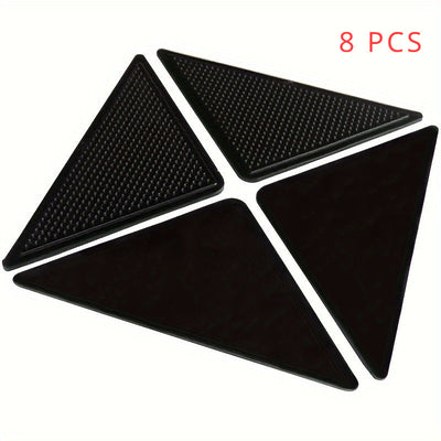 Juego de 8 Piezas de Fijadores para Alfombras Reutilizables y Lavables - Pegatinas Antideslizantes para Alfombras, Cinta Adhesiva Doble Cara, Garantizando una Decoración Estable en el Hogar