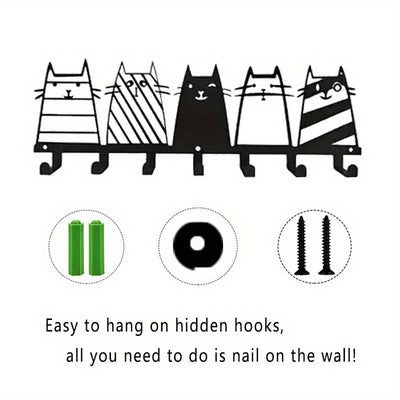 Ganchos metálicos modernos con diseño de patas de gato y perro, organizador de pared para abrigos y accesorios, fácil de instalar, decoración para el hogar que ahorra espacio - 1 pieza