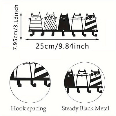 Ganchos metálicos modernos con diseño de patas de gato y perro, organizador de pared para abrigos y accesorios, fácil de instalar, decoración para el hogar que ahorra espacio - 1 pieza