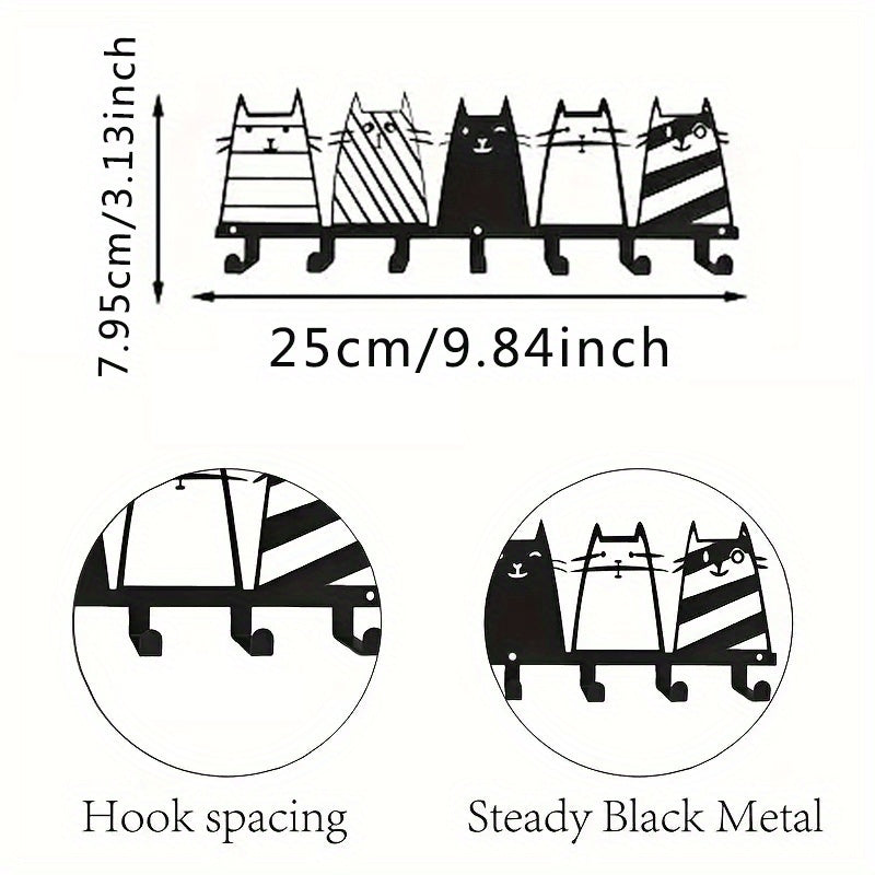 Ganchos metálicos modernos con diseño de patas de gato y perro, organizador de pared para abrigos y accesorios, fácil de instalar, decoración para el hogar que ahorra espacio - 1 pieza