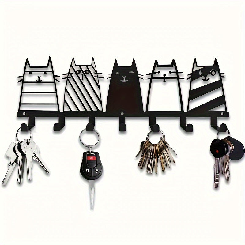 Ganchos metálicos modernos con diseño de patas de gato y perro, organizador de pared para abrigos y accesorios, fácil de instalar, decoración para el hogar que ahorra espacio - 1 pieza