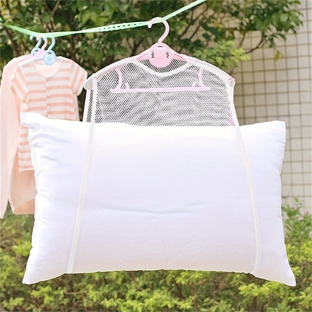 1/2 piezas de red multifuncional para secar ropa, bolsa de malla para almohadas y juguetes, cuidado de telas, ahorro de espacio y organización