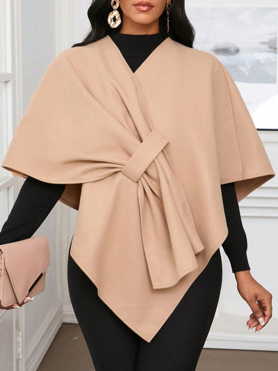 Lady poncho para mujer con diseno de drapeado en la cintura y lazo