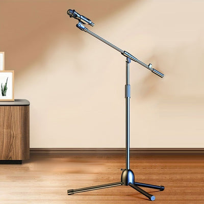 Soporte de Micrófono de Trípode con Brazo Extensible para Cantar, Karaoke, Escenario y Actividades al Aire Libre