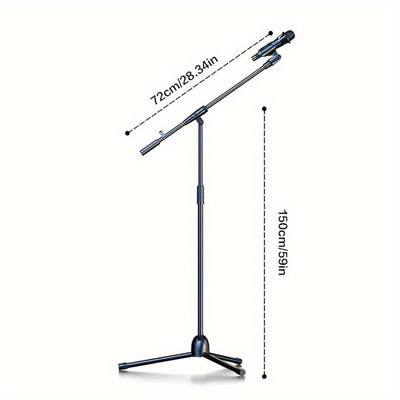 Soporte de Micrófono de Trípode con Brazo Extensible para Cantar, Karaoke, Escenario y Actividades al Aire Libre