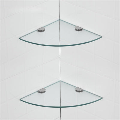 2 pzas Estantes Esquineros Triangulares sin Marco de Vidrio para Colgar en la Pared para Baño, Ducha, Aseo - Estante Flotante Montado en la Pared para Varios Tipos de Habitaciones
