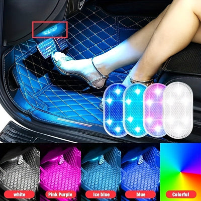 1pc Universal Ajuste USB Recargable Luz de Piso LED para Coche, Sensible al Tacto, ≤36V Voltaje de Funcionamiento, Compatible con Serie de Coches Americanos, para Vehículos, Camiones, Furgonetas