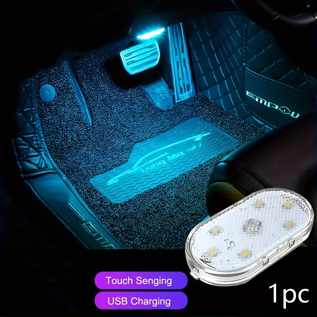 1pc Universal Ajuste USB Recargable Luz de Piso LED para Coche, Sensible al Tacto, ≤36V Voltaje de Funcionamiento, Compatible con Serie de Coches Americanos, para Vehículos, Camiones, Furgonetas