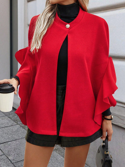 Clasi sueter de lana minimalista de unicolor con botones al frente y manga larga para mujer, uso casual diario