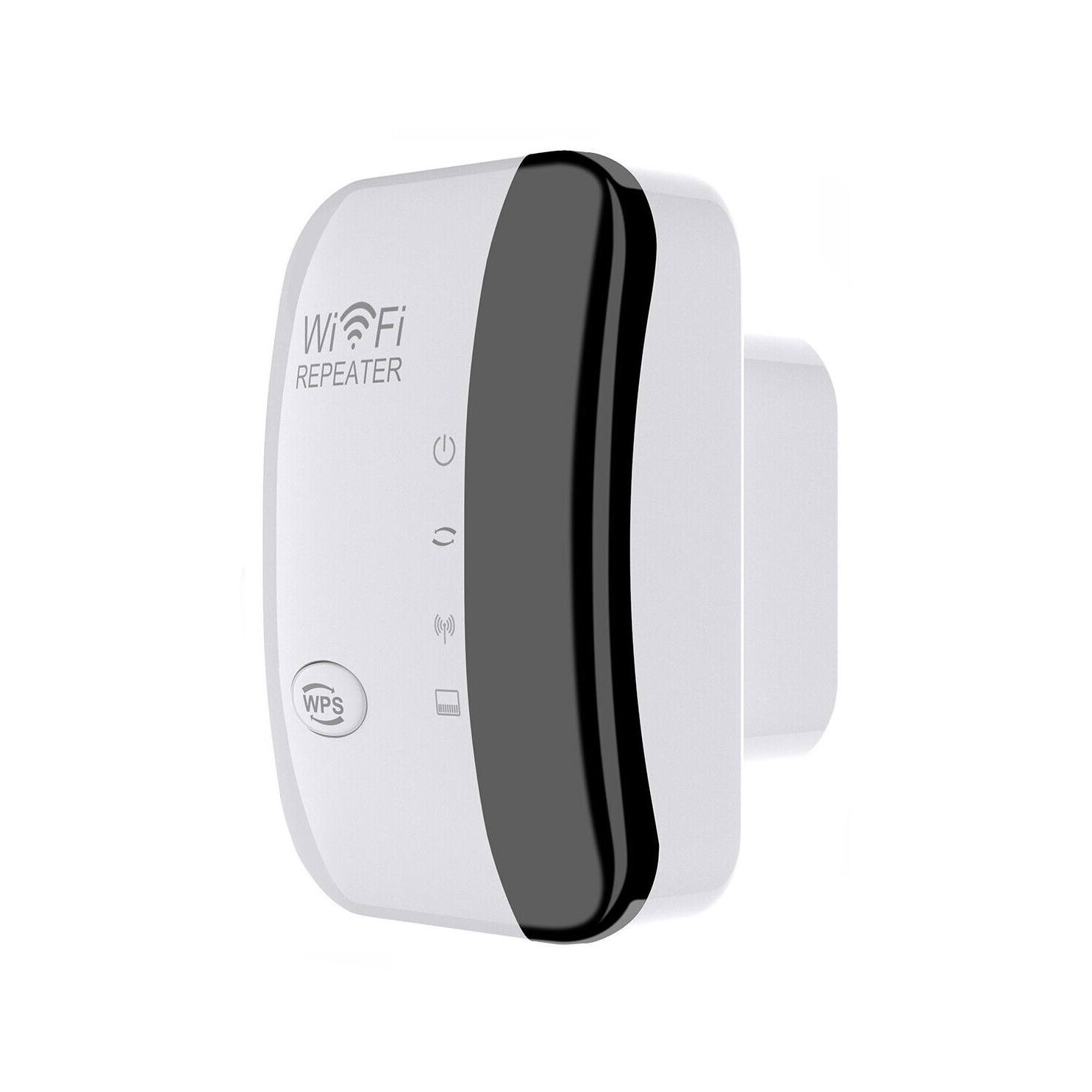 Repetidor WiFi de alta velocidad 300 Mbps, amplificador de señal inalámbrica de largo alcance, compatible con 802.11N, configuración fácil con botón WPS, enchufe estadounidense, uso en interiores y exteriores, diseño en blanco y negro, extensión de WiFi