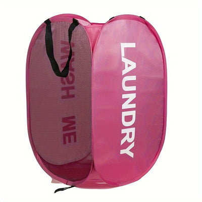 Cesta de Ropa Plegable con Asas - Cesta de Ropa de Malla de Tela Colapsible, Durable y Multifuncional Ahorradora de Espacio para Baño, Dormitorio y Más, Diseño de Impresión de Letra Estiloso