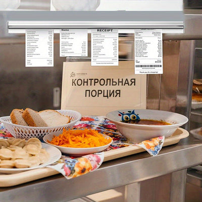 Soporte de metal para recibos, fijador de pedidos para llevar en restaurantes, cortador de recibos para mostradores de cocina, inserto de metal duradero para menús y recibos.