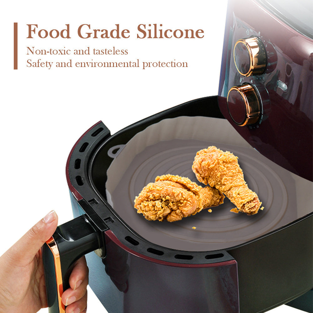 3 paquetes de revestimientos de silicona para freidoras de aire - 18,01 cm, alfombrillas reutilizables antiadherentes para cestas, bandejas de silicona de grado alimenticio, utensilios de cocina para freír con aire, hornear, accesorios para horno