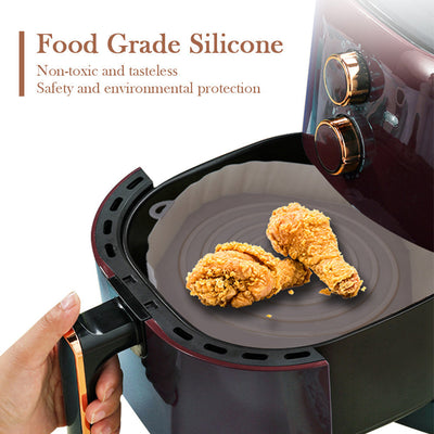 3 paquetes de revestimientos de silicona para freidoras de aire - 18,01 cm, alfombrillas reutilizables antiadherentes para cestas, bandejas de silicona de grado alimenticio, utensilios de cocina para freír con aire, hornear, accesorios para horno