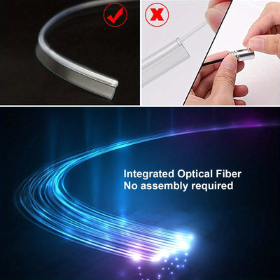 Luzes LED para interiores de coche com APP Control, 6 polegadas 1 RGB 16 milhões de cores Kit de iluminação ambiental com 315 polegadas de fibra óptica, Modo de música Iluminação interior de coche Acessórios, sem bateria