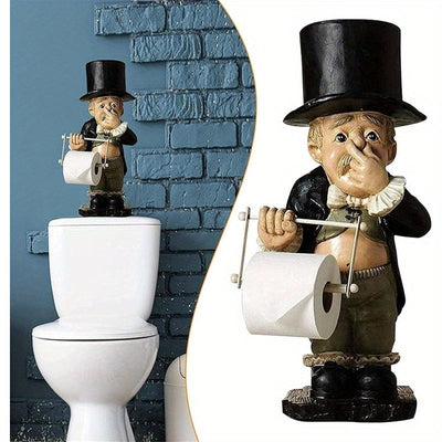 1 Pieza Porta Papel Higiénico Butler Divertido, Soporte de Rollo de Papel Higiénico para Baño o Cocina, Decoración Navideña/De Halloween, Adorno Súper Lindo para Pared