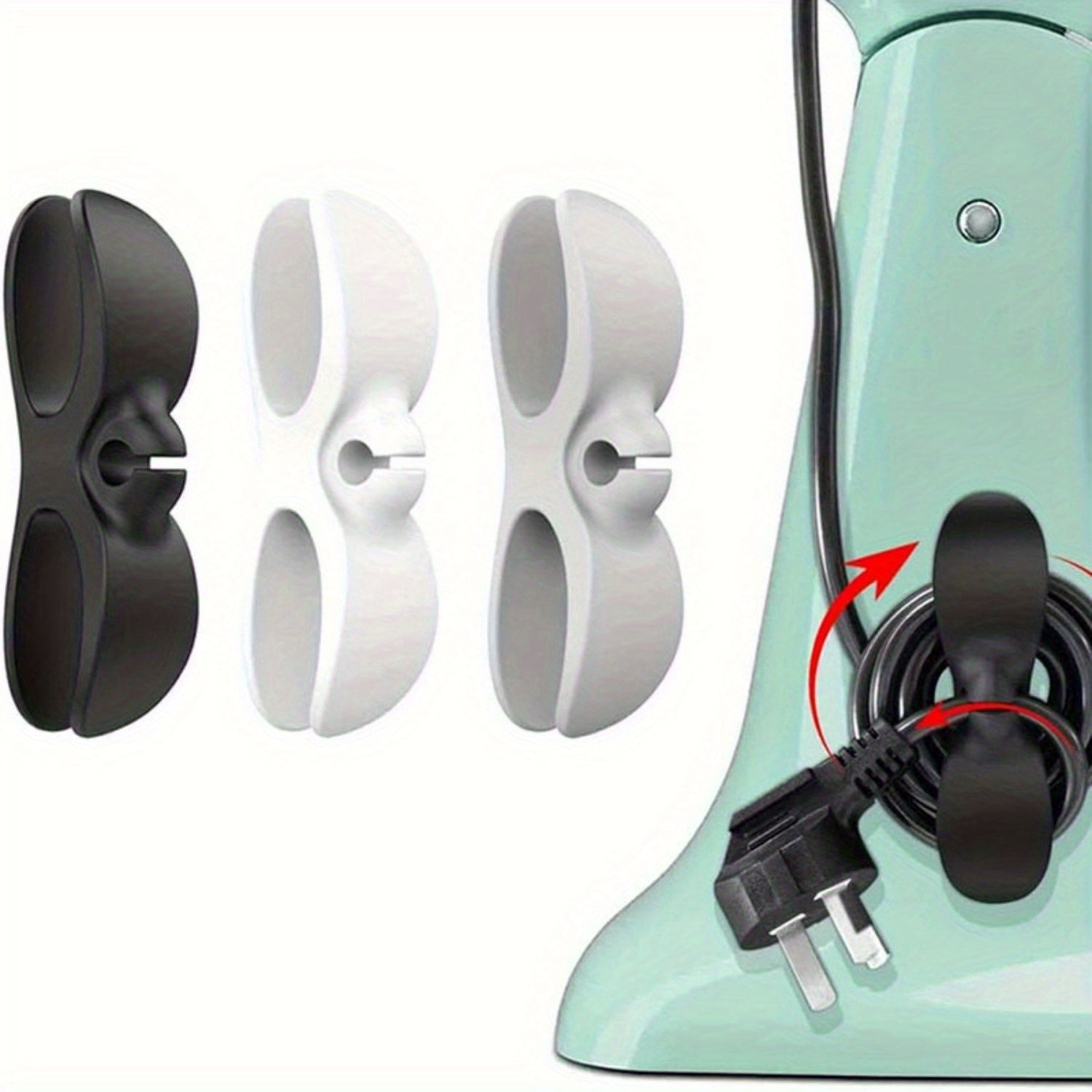 6PCS Organizador de Cables para Electrodomésticos de Cocina: Titular de Cable de Aplicación Actualizado con Adhesivo, Ocultador de Cables Enrollador Envoltorio Guardián para Organización y Almacenamiento en Mezcladora de Piso, Freidora de Aire, Cafetera