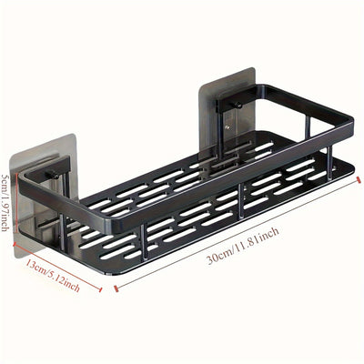 Estantería de pared grande para baño sin necesidad de taladrar, ahorradora de espacio, fácil instalación, almacenamiento para suministros de baño, cosméticos y champú, estante de plástico resistente con capacidad de carga alta, Organizadores de ducha