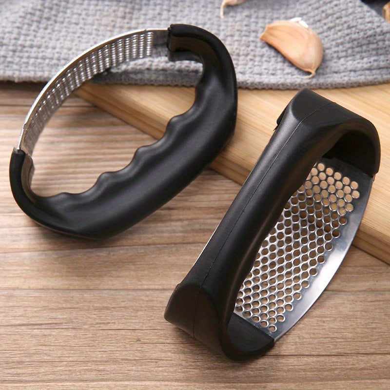 Prensa de ajo de acero inoxidable de primera calidad - Manual, gadget de cocina no eléctrico para una preparación fácil de alimentos, apto para lavavajillas y metal seguro para alimentos.