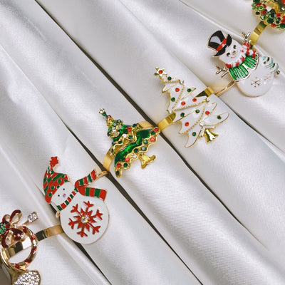 Conjunto de 6 Anillos Dorados para Servilletas para Decoración de Mesas Festivas - ¡Perfectos para Navidad, Acción de Gracias, Pascua, Cumpleaños y Más!