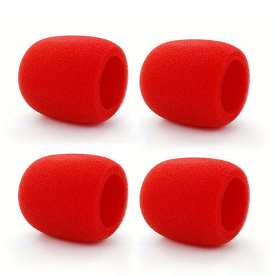 4 unidades de Fundas de Espuma de Microfono de Alta Calidad - Gruesas, Flexibles y Lavables para Uso en Mano y en Escenario - Ajuste Universal para Karaoke, DJ y Radiodifusión - Colores Variados