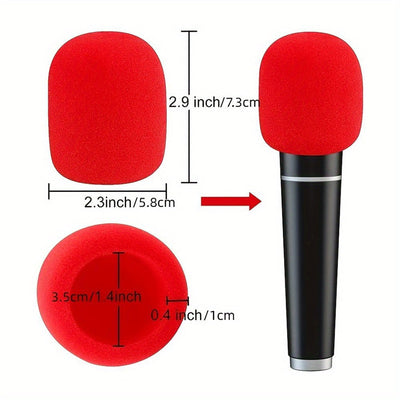 4 unidades de Fundas de Espuma de Microfono de Alta Calidad - Gruesas, Flexibles y Lavables para Uso en Mano y en Escenario - Ajuste Universal para Karaoke, DJ y Radiodifusión - Colores Variados