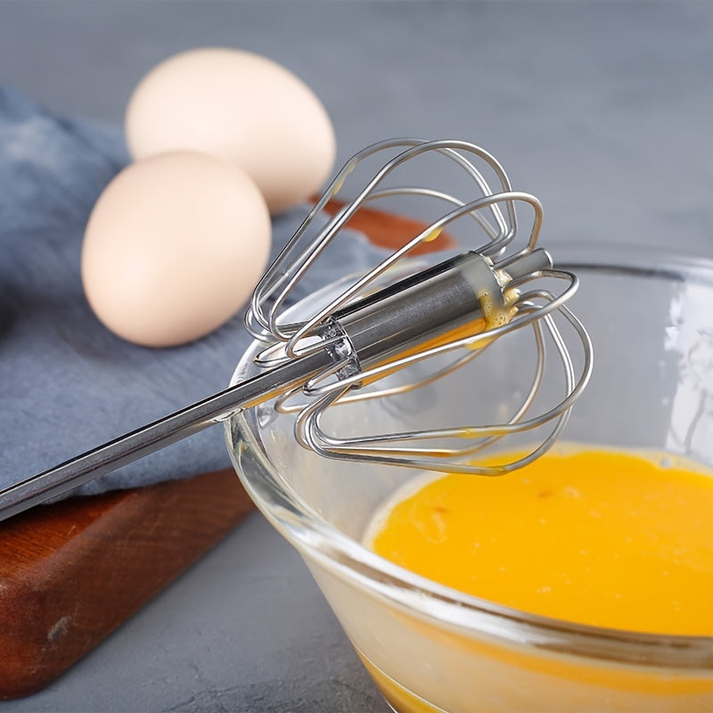 Batidor Manual de Huevo de Acero Inoxidable - Tipo de Presión, Mezclador Semi-Automático para Hornear y Cocinar, Utensilio de Cocina Duradero, Hogar, Batidor de Crema, Accesorios de Cocina, Múltiples Tipos de Mezcla
