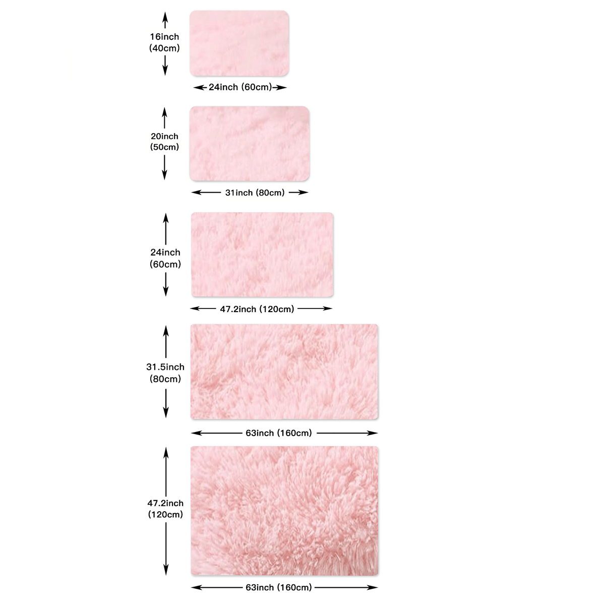 1 alfombra de felpa teñida a mano, color rosa, antideslizante, grande, suave y esponjosa, para sala, dormitorio o entrada