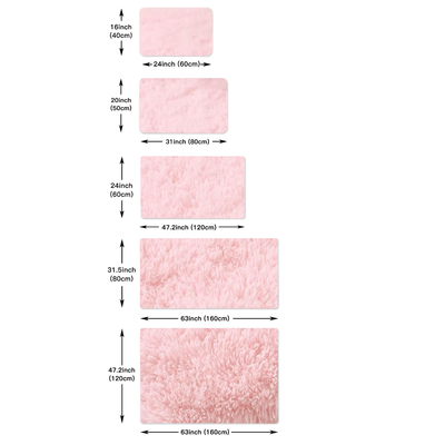 1 alfombra de felpa teñida a mano, color rosa, antideslizante, grande, suave y esponjosa, para sala, dormitorio o entrada