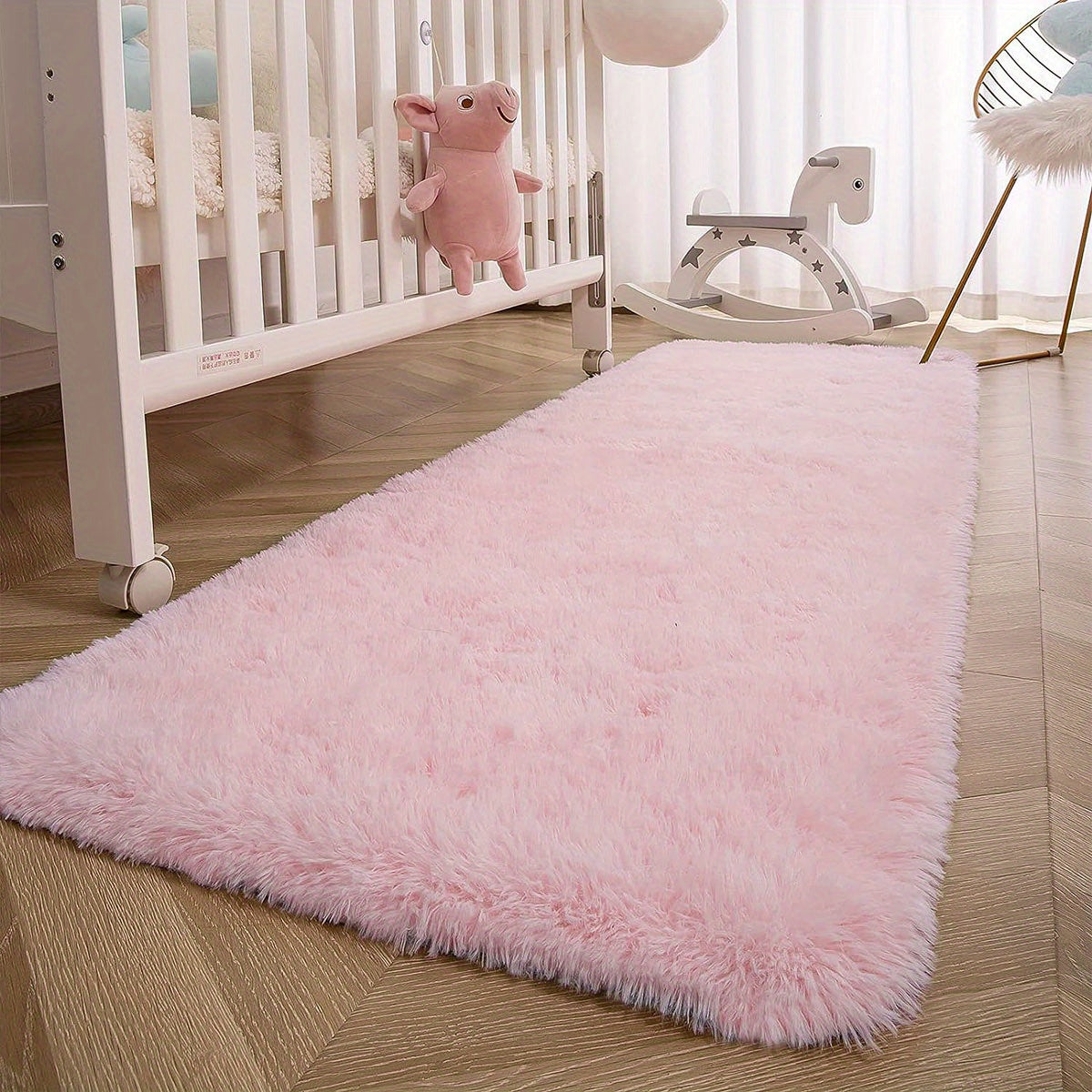 1 alfombra de felpa teñida a mano, color rosa, antideslizante, grande, suave y esponjosa, para sala, dormitorio o entrada