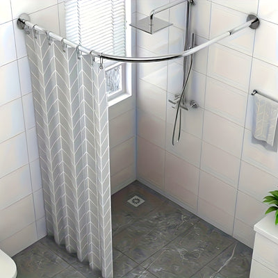 Barra de Cortina para Ducha Ajustable de Acero Inoxidable, Montaje en Pared Sin Taladro, Accesorio Duradero y Elegante con Acabado Brillante, Perfecto para Duchas y Tiendas de Ropa, Regalo Ideal de Año Nuevo, Colgador Versátil, Aspecto Esbelto, Instalaci