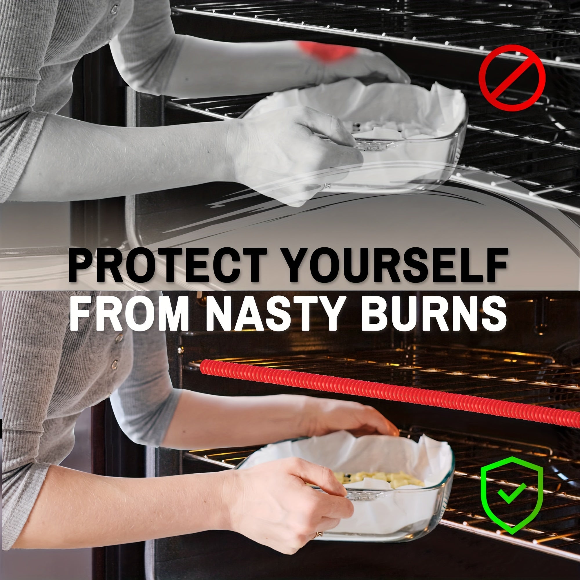 2 Piezas de Protección de Borde de Horma de Silicona para Horno - Protección de Estantería de Horno Resistente al Calor, Segura para Alimentos, 14 Pulgadas, Prevención de Quemaduras, Herramienta de Cocina para Seguridad del Horno, Accesorios para Cocina