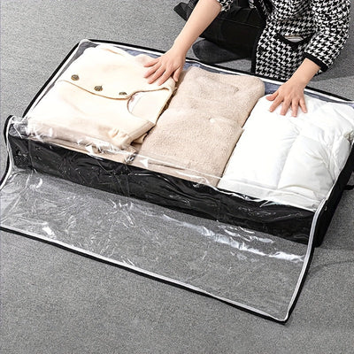 Bolsa de Almacenamiento Extra Grande para Debajo de la Cama con Asas de Fácil Transporte - Transpirable, Organizador Plegable para Ropa, Edredones y Lencería - Solución Ahorradora de Espacio para el Dormitorio, Ganchos de Utilidad