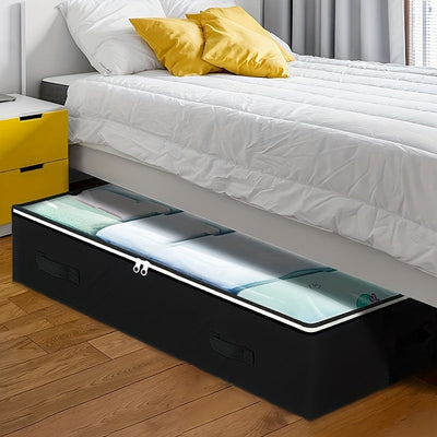 Bolsa de Almacenamiento Extra Grande para Debajo de la Cama con Asas de Fácil Transporte - Transpirable, Organizador Plegable para Ropa, Edredones y Lencería - Solución Ahorradora de Espacio para el Dormitorio, Ganchos de Utilidad