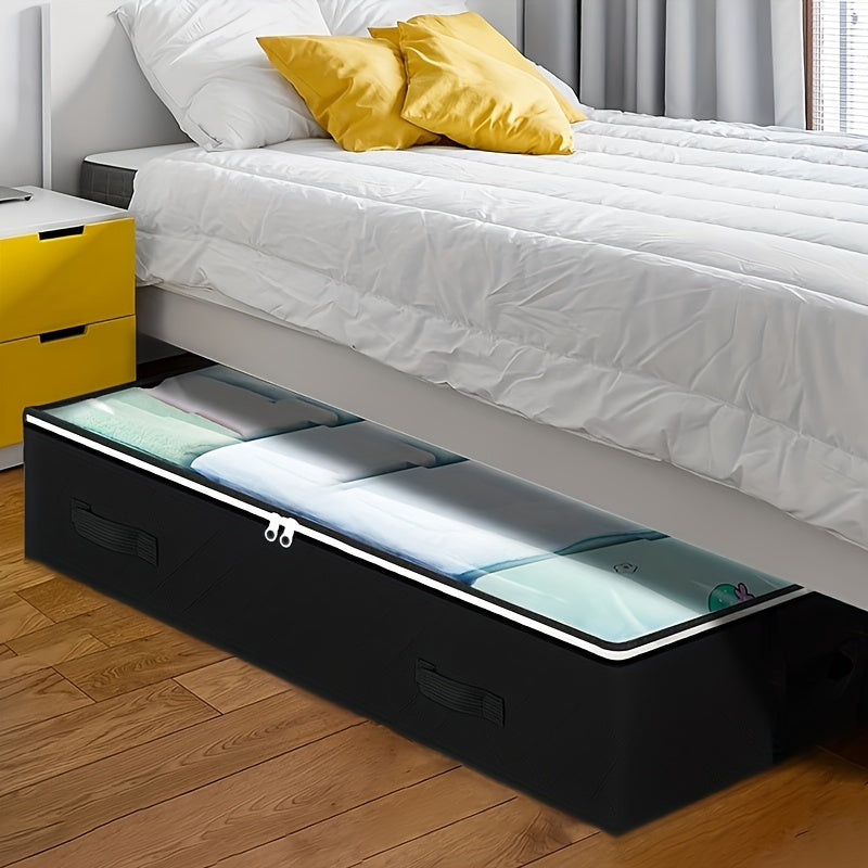 Bolsa de Almacenamiento Extra Grande para Debajo de la Cama con Asas de Fácil Transporte - Transpirable, Organizador Plegable para Ropa, Edredones y Lencería - Solución Ahorradora de Espacio para el Dormitorio, Ganchos de Utilidad
