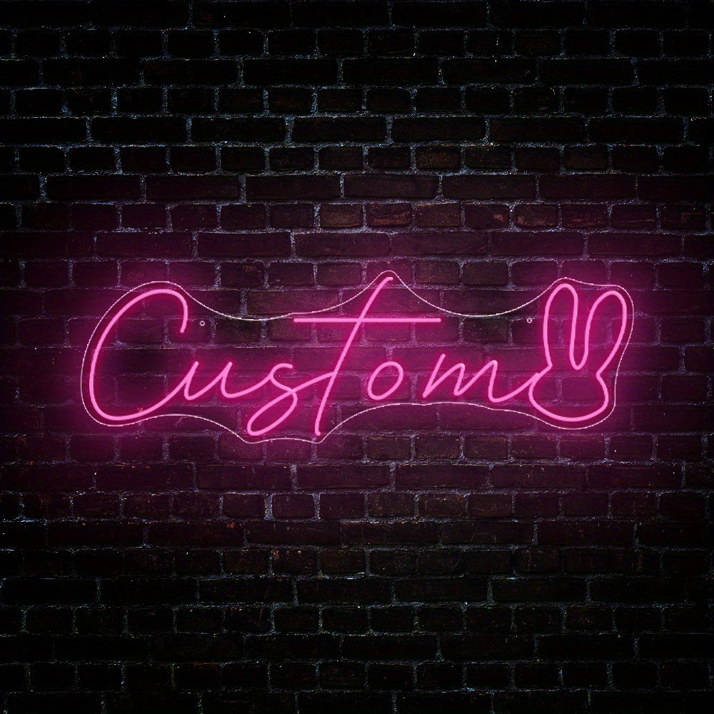 1pc Letrero de Neón Personalizable LED con Dimmer, Decoración de Pared Personalizada para Cumpleaños, Bodas, Fiestas - Alimentado por USB, Varios Colores y Tamaños Disponibles, No Requiere Batería