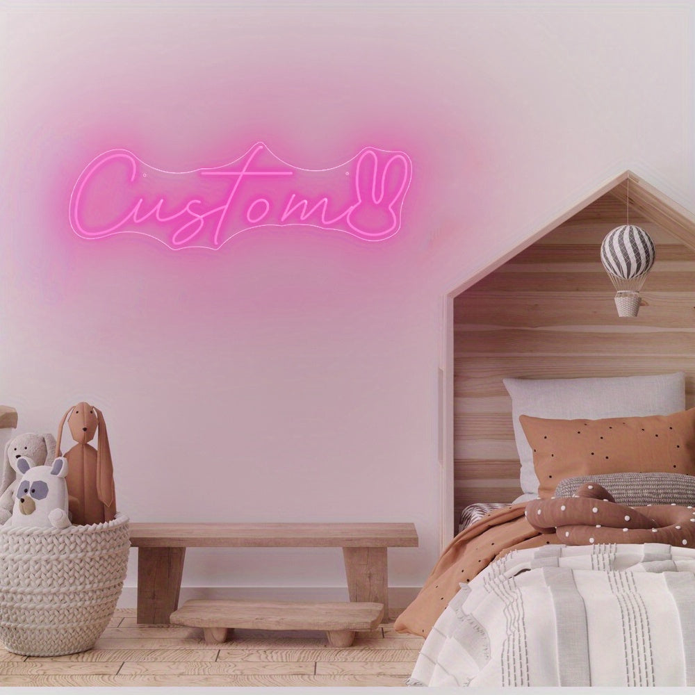 1pc Letrero de Neón Personalizable LED con Dimmer, Decoración de Pared Personalizada para Cumpleaños, Bodas, Fiestas - Alimentado por USB, Varios Colores y Tamaños Disponibles, No Requiere Batería