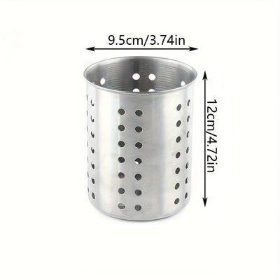 Soporte para utensilios de acero inoxidable - Organizador multiusos para cocina para palillos, cucharas, tenedores, cuchillos - Almacenamiento de cubiertos de calidad alimentaria para uso doméstico y comercial