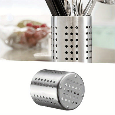 Soporte para utensilios de acero inoxidable - Organizador multiusos para cocina para palillos, cucharas, tenedores, cuchillos - Almacenamiento de cubiertos de calidad alimentaria para uso doméstico y comercial