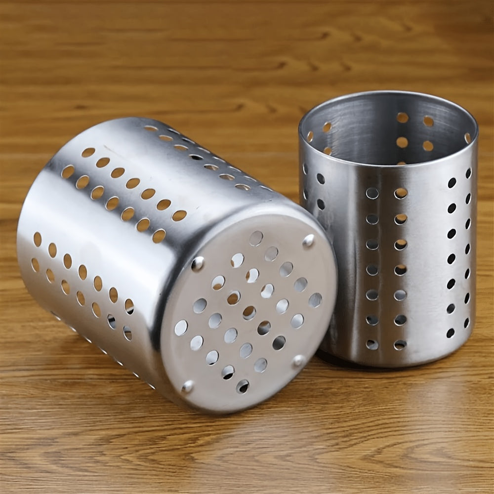 Soporte para utensilios de acero inoxidable - Organizador multiusos para cocina para palillos, cucharas, tenedores, cuchillos - Almacenamiento de cubiertos de calidad alimentaria para uso doméstico y comercial