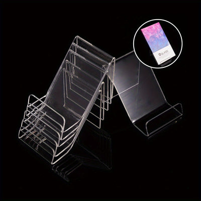 GLOBLELAND 6pcs Soportes de Libros de Acrílico Transparente, 9.5x6.5x6.5 cm - Elegantes Estantes de Exhibición de Escritorio