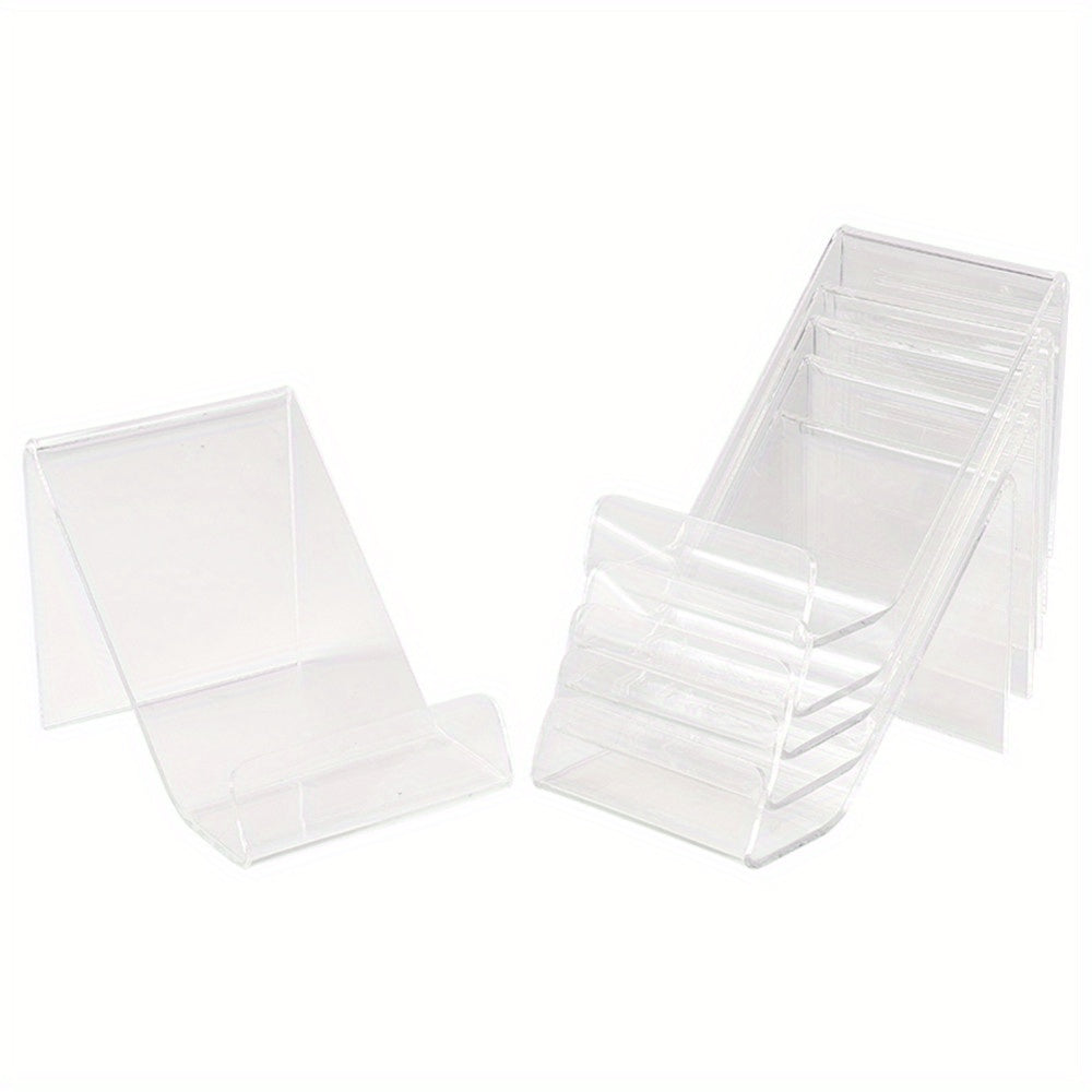 GLOBLELAND 6pcs Soportes de Libros de Acrílico Transparente, 9.5x6.5x6.5 cm - Elegantes Estantes de Exhibición de Escritorio