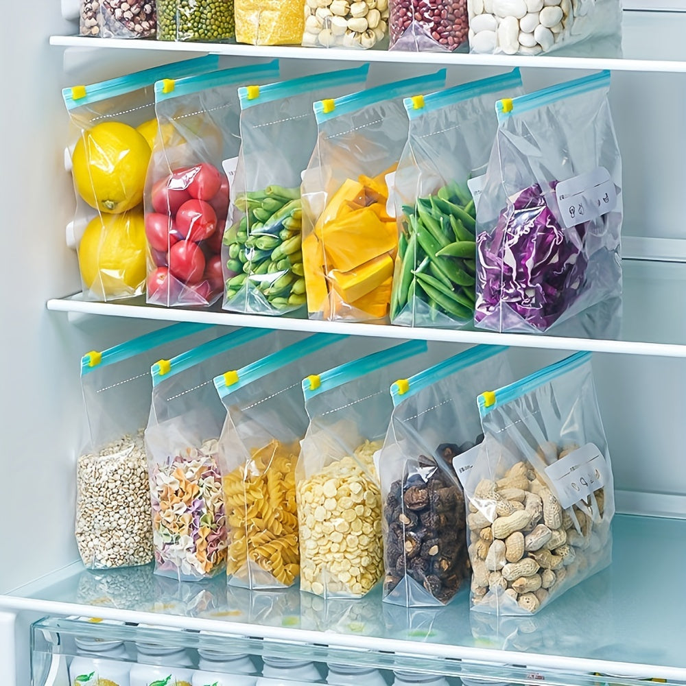 Bolsas de almacenamiento de alimentos para la organización de la cocina de material PET, 10 unidades - Bolsas de sellado al vacío reutilizables y resistentes a fugas