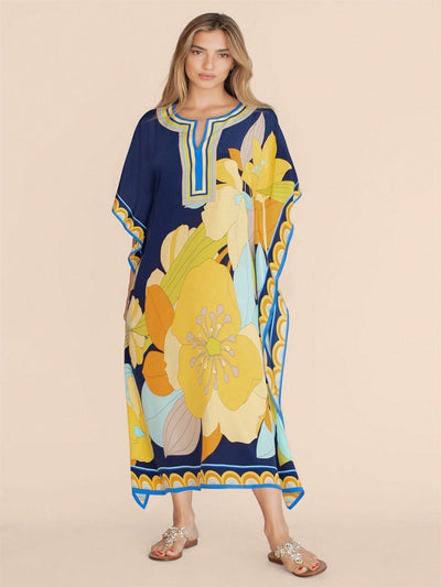 Bata de playa de una sola pieza con mangas largas y posicionamiento de estampado para vacaciones, camisa de cubrimiento de bikini protectora contra el sol