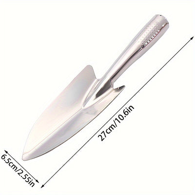 Paleta de Jardín de Acero Inoxidable con Marcas de Medición – Ideal para Plantar, Deshierbar y Cavar, Herramienta Esencial para el Jardinería en Casa. Mango Ergonómico y Diseño Duradero para una Asistencia Práctica y Considerada