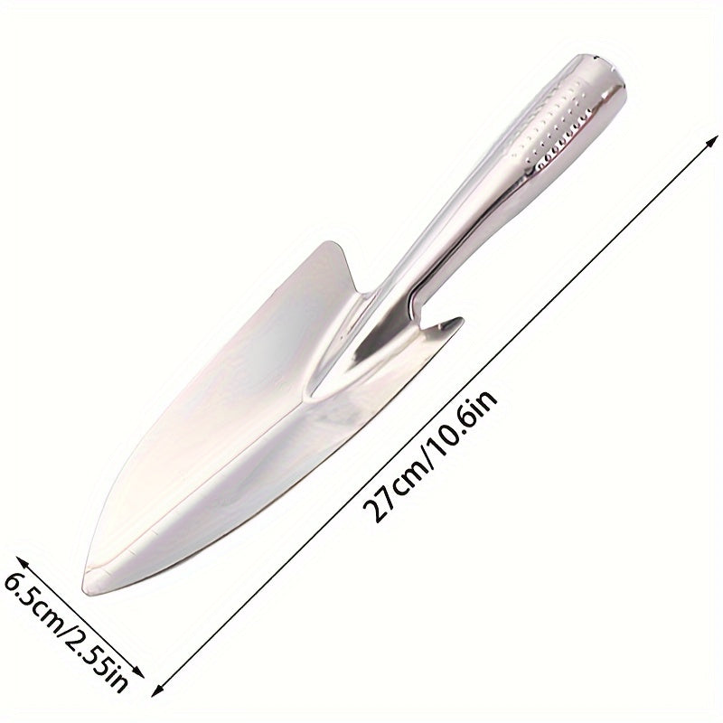 Paleta de Jardín de Acero Inoxidable con Marcas de Medición – Ideal para Plantar, Deshierbar y Cavar, Herramienta Esencial para el Jardinería en Casa. Mango Ergonómico y Diseño Duradero para una Asistencia Práctica y Considerada