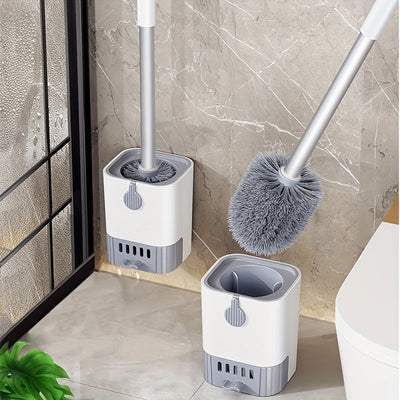 Juego de 1 escobilla para inodoro de pared, con mango largo duradero, cerdas flexibles para limpieza profunda, sin rincones inalcanzables, diseño ahorrador de espacio, ideal para baños de hogar y hoteles